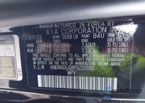 2023 Kia Sorento Hybrid Sx Prestige from USA, damaged, VIN KNDRKDLG8P5220193